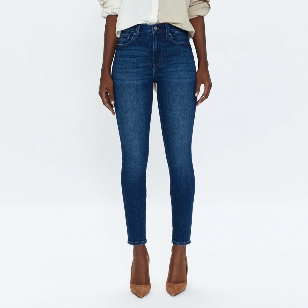 pistola Mid Rise Skinny Light Distressed Medium Blue Denim Jeans Size 27